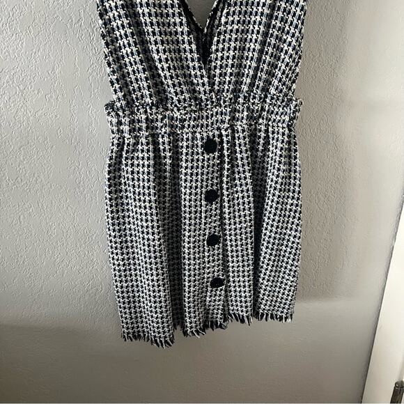 Zara Tweed Houndstooth Pinafore Mini Dress - Picture 6 of 8